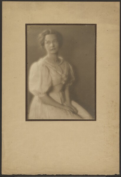 Louis Fleckenstein, [Portrait of a Woman in Dress with Silk Roses]