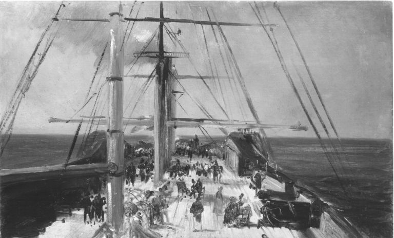 Théodore Gudin, View of the Deck of a Ship on the Open Sea