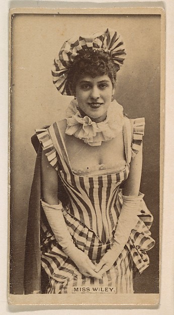 Kinney Brothers Tobacco Company, Miss Wiley, from the Actresses series (N245) issued by Kinney Brothers to promote Sweet Caporal Cigarettes
