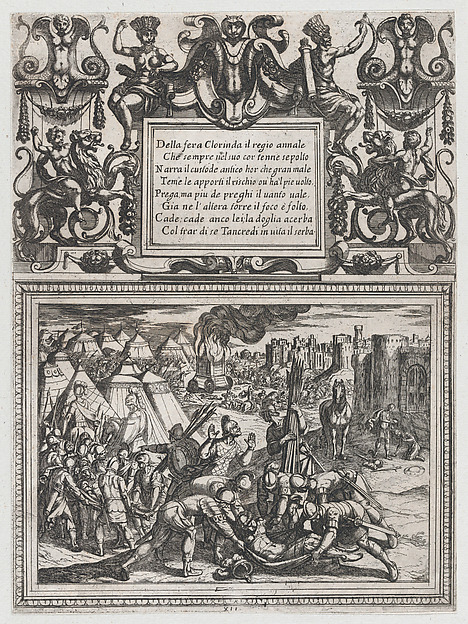Antonio Tempesta, Plate 12: Illustration to Canto XII, from Torquato Tasso's "Gerusalemme liberata III"