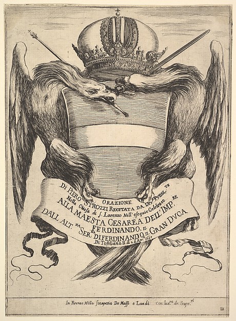 Stefano della Bella, Frontispiece for "The funeral of Emperor Ferdinand II" (Esequie dell'imperadore Ferdinando II)