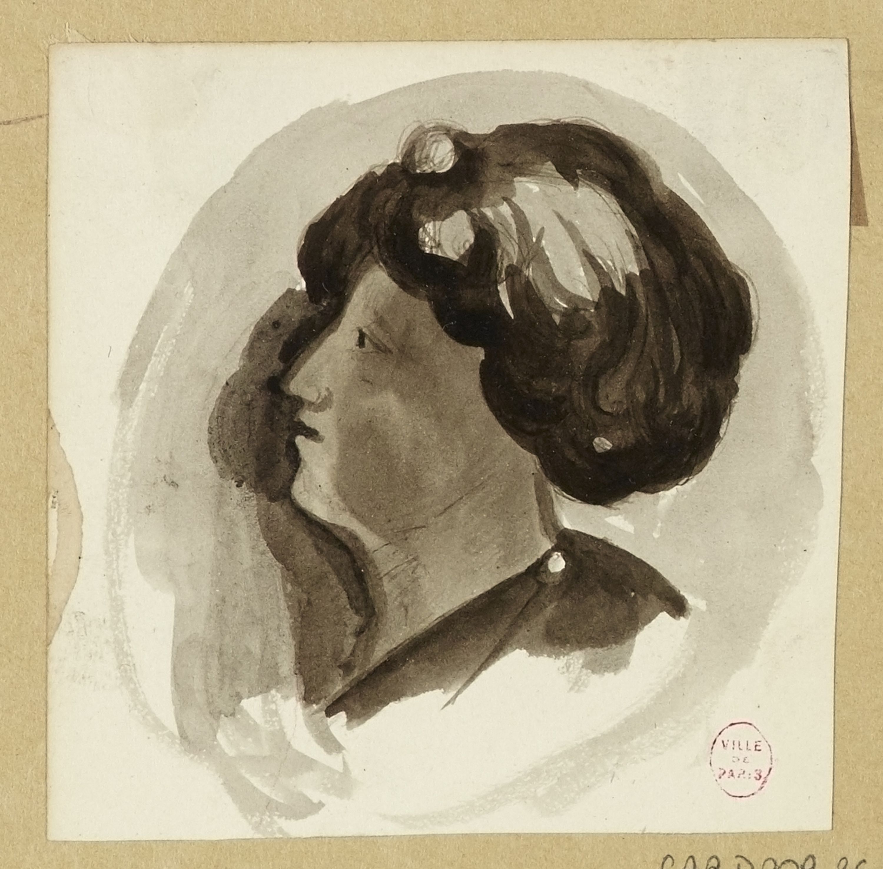Anonyme, Portrait de profil de l'actrice Mademoiselle Legros.