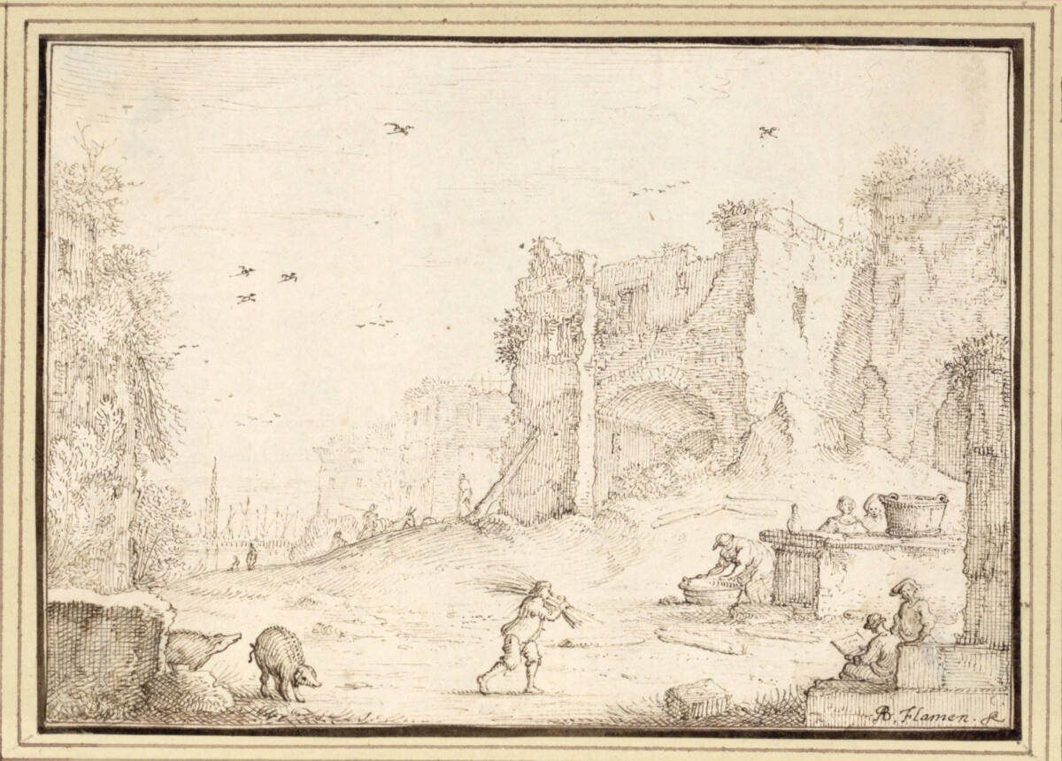 AlbertFlamen, Ruinenlandschaft mit Staffage (II-31)