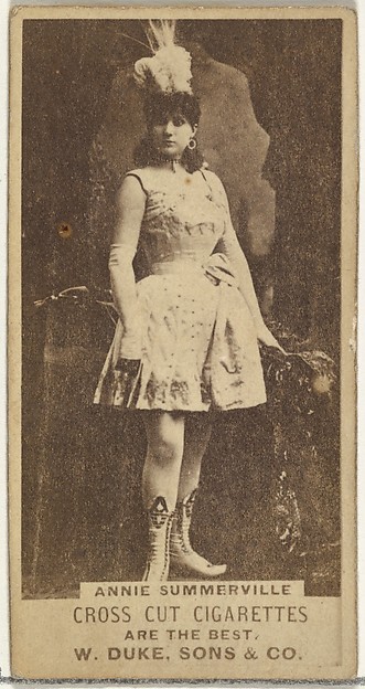W. Duke, Sons & Co., Annie Summerville, from the Actors and Actresses series (N145-3) issued by Duke Sons & Co. to promote Cross Cut Cigarettes