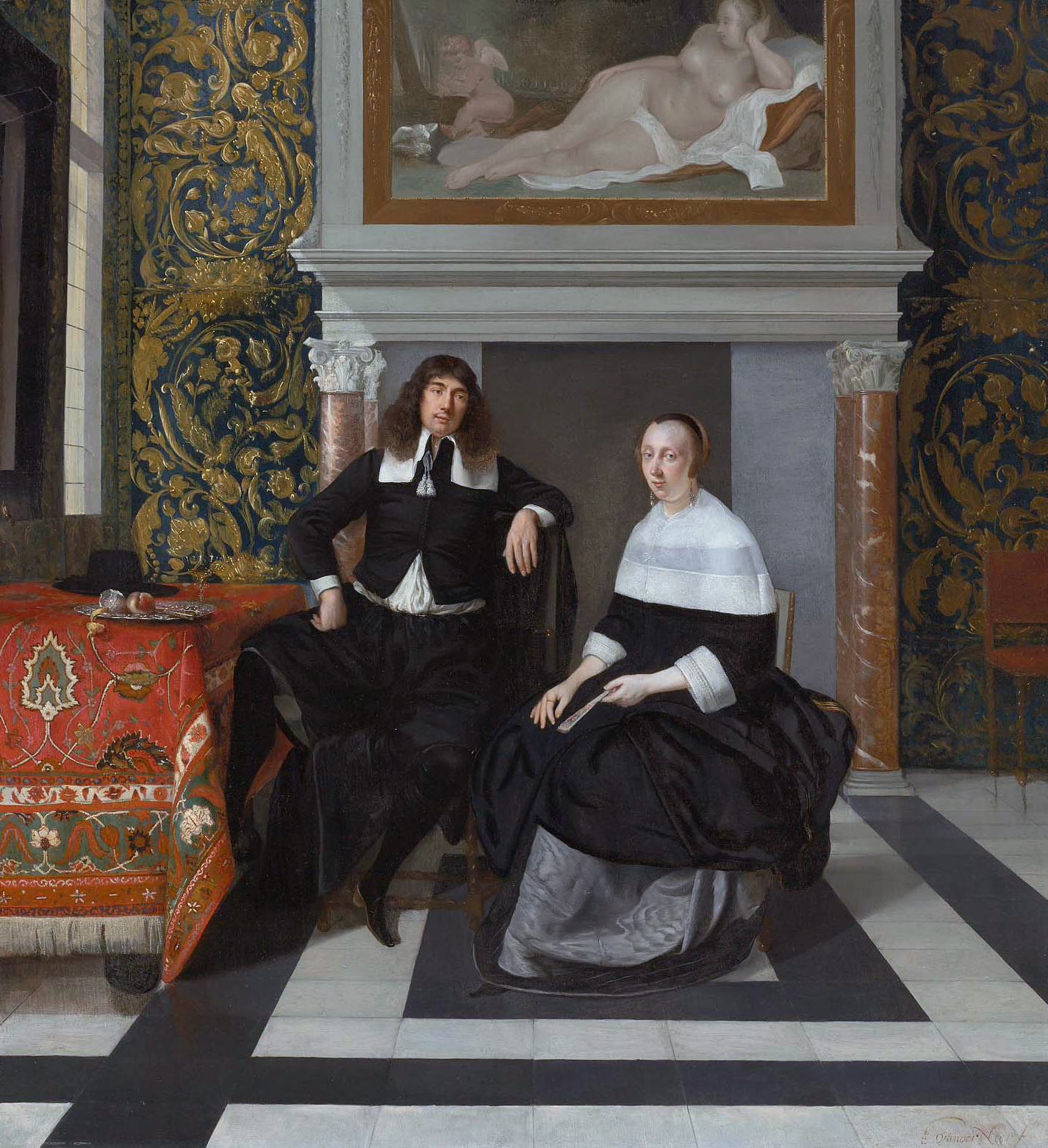 Eglon van der Neer, Portrait of a Man and Woman in an Interior
