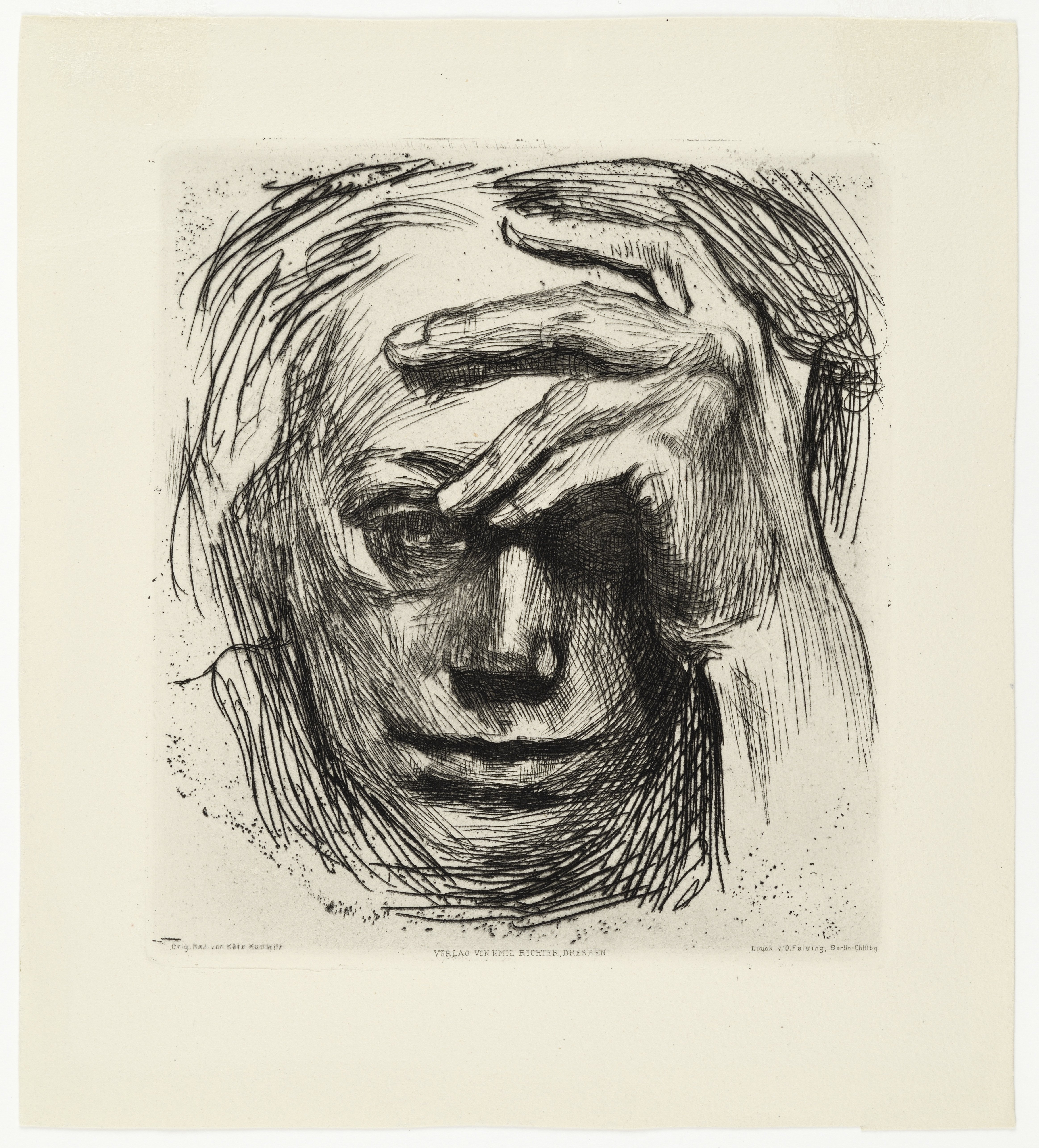 Unknown artist, "Selbstbildnis mit der Hand an der Stirn"