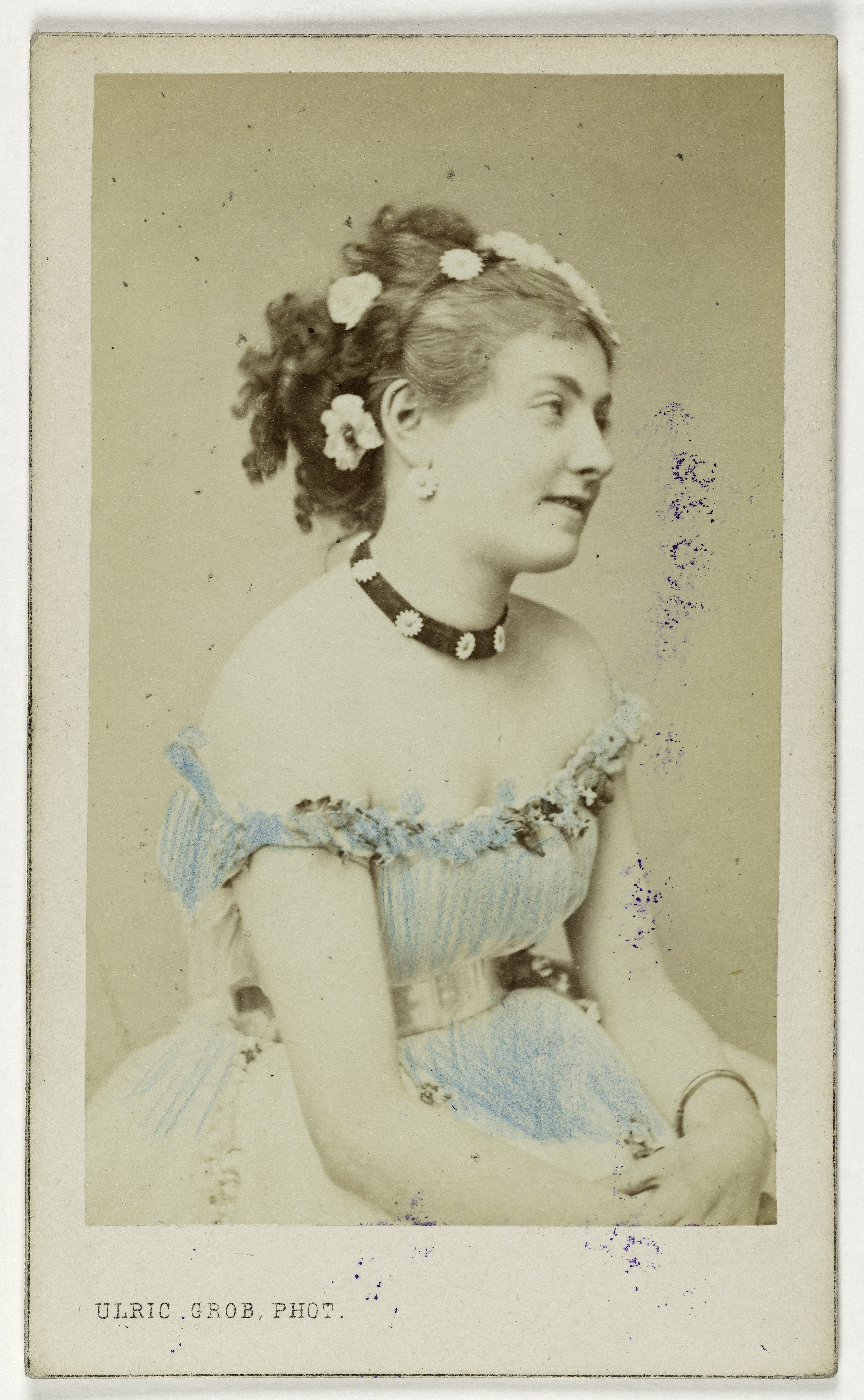 Ulric Grob, Portrait d'Elisabeth de Géraudon ou Gérandon, (dite aussi Volnay), (-1896), (actrice)
