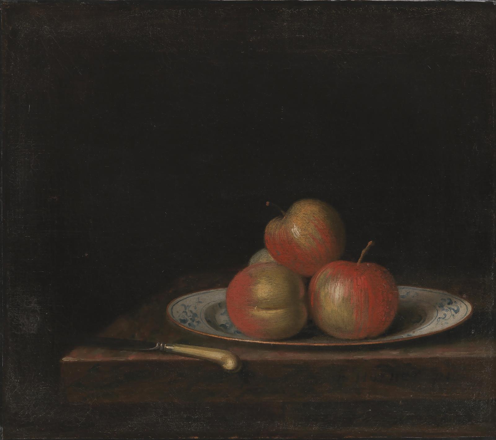 Johan Hörner, Nature morte med æbler på en "ostindisk" tallerken