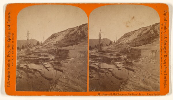 William Henry Jackson, Mammoth Hot Springs of Gardiner's River. Upper Basins.