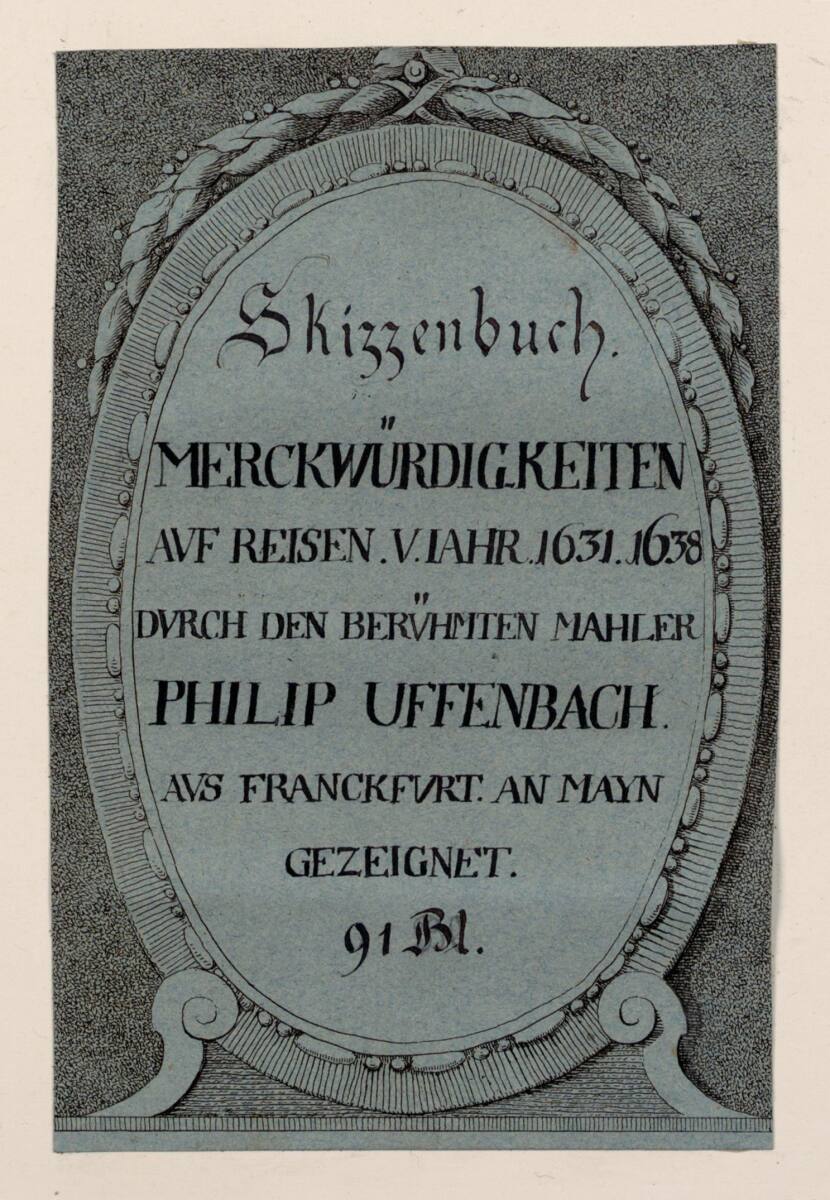 Anonym, Reiseskizzenbuch: Titelblatt: Skizzenbuch Merckwürdigkeiten
