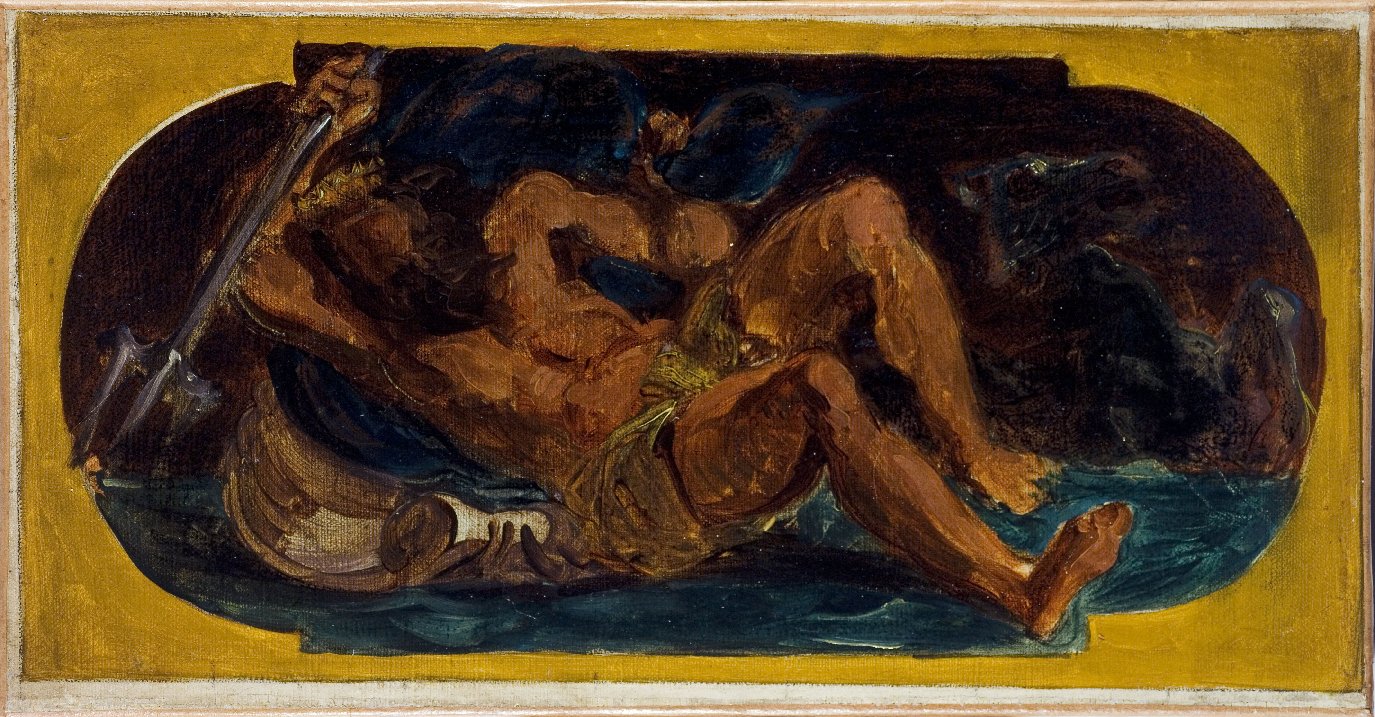 Eugène Delacroix, Neptune apaisant les flots : Esquisse pour le salon de la Paix à l'Hôtel de Ville de Paris