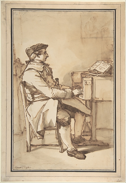 François André Vincent, Man Seated at a Keyboard Instrument