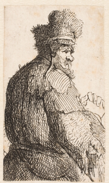 Rembrandt van Rijn, Gammel mand et bagfra