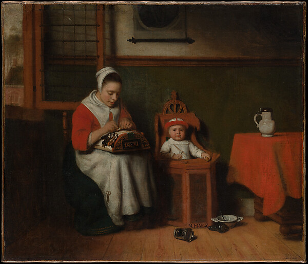 Nicolaes Maes, The Lacemaker