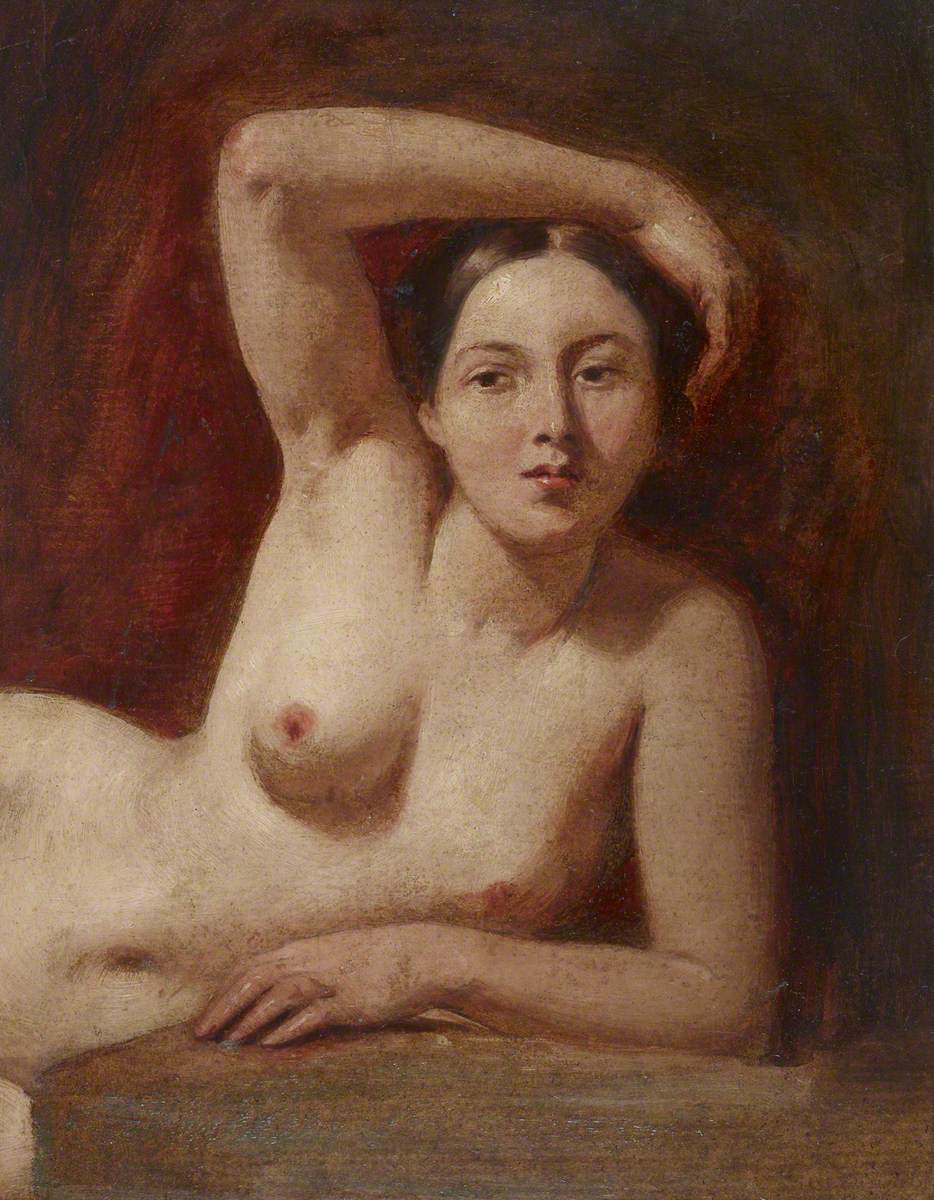 William Etty, Half-figure of a Female Nude Reclining