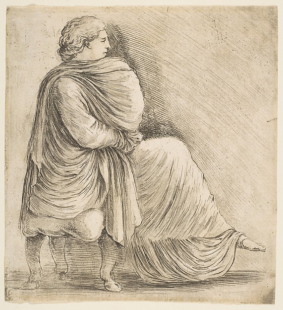 Stefano della Bella, Seated Woman in Profile after Antique Bas Relief