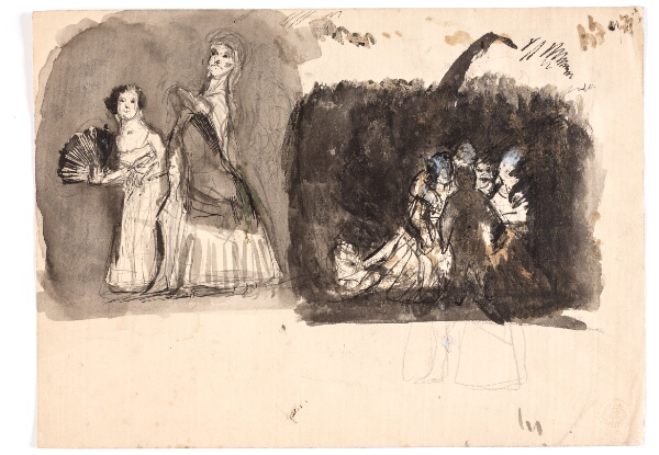 Oluf Hartmann, Karnevalsscene samt studie til "Diogenes" (?)