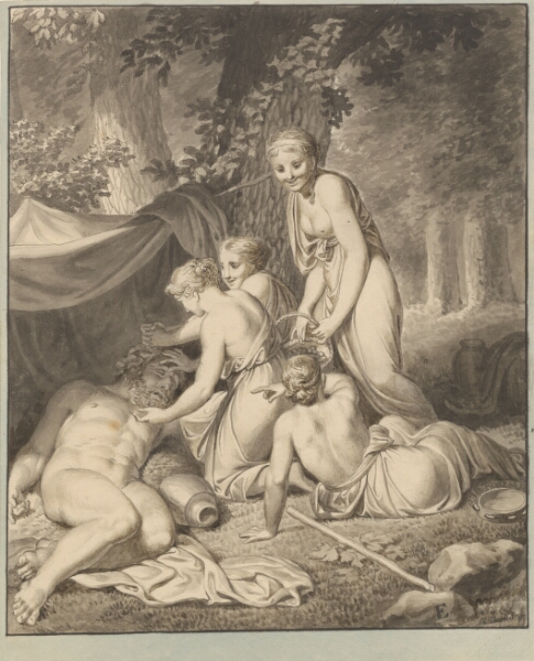 C.W. Eckersberg, Den sovende Silen vækkes af Bacchantinder