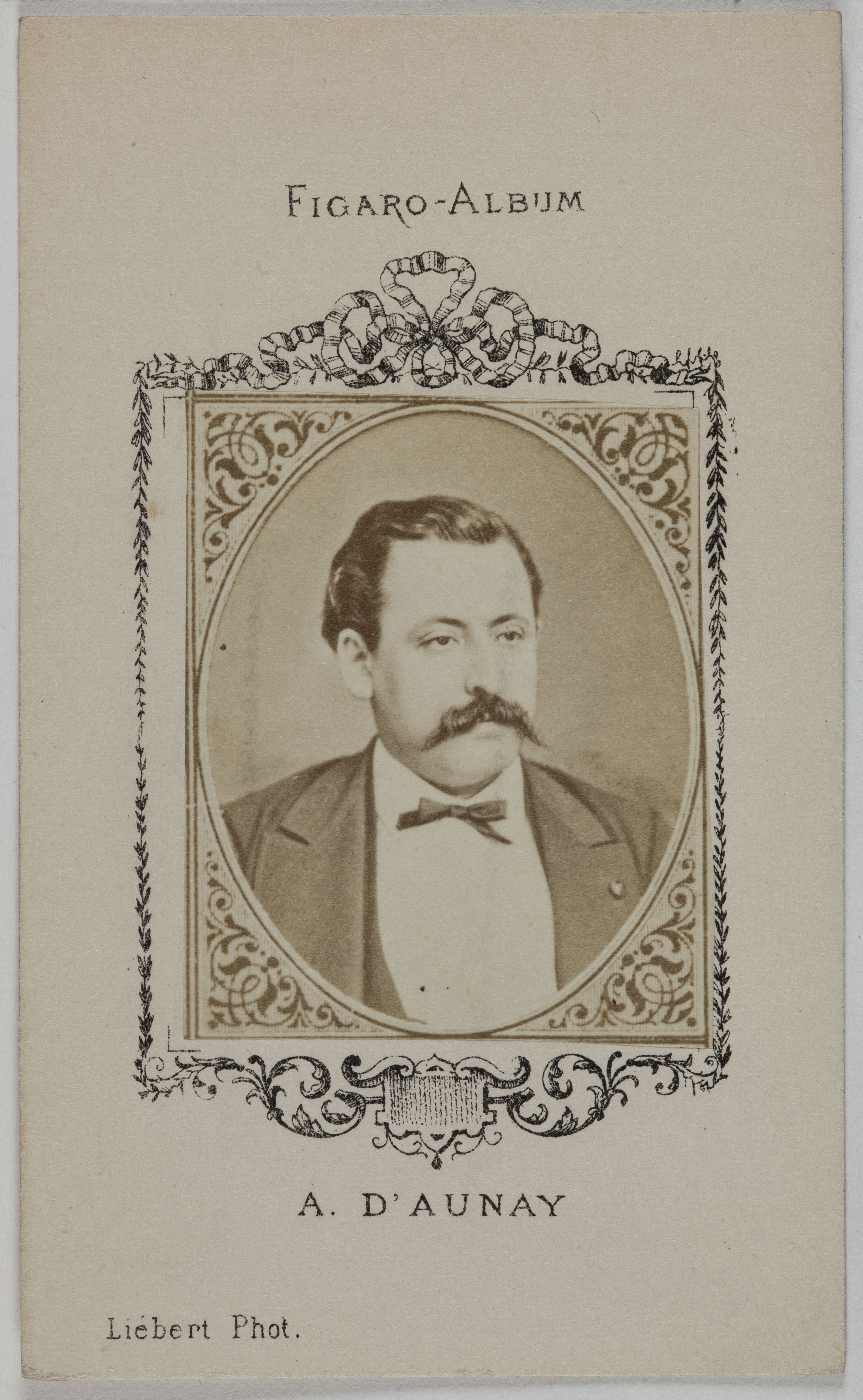 Alphonse Liébert, Portrait d’Alfred d’Aunay (Alfred Duplessis, dit), (1837-1883), (littérateur, journaliste au Figaro)