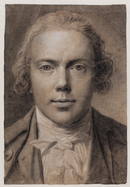 Jens Juel, Selvportræt, brystbillede en face