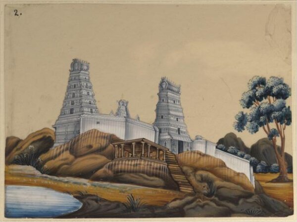 Unknown, One of sixteen paintings of unidentified South Indian temples.