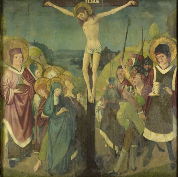 anonymous, Crucifixion with Saints Cosmas and Damian