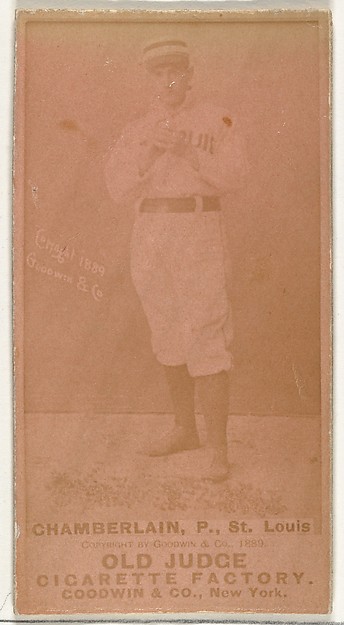 Goodwin & Company, Elton P. "Ice Box" Chamberlain, Pitcher, St. Louis Browns, from the Old Judge series (N172) for Old Judge Cigarettes