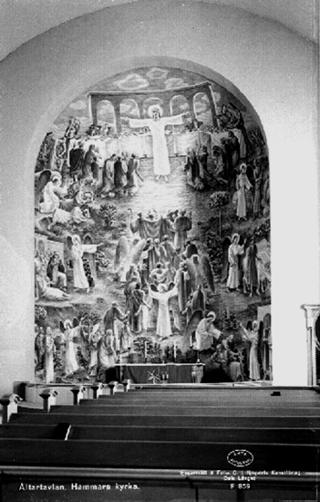 Olof Lilljeqvists Konstförlag, Interior of Hammar’s Church, the Altar. The picture taken for postcards.