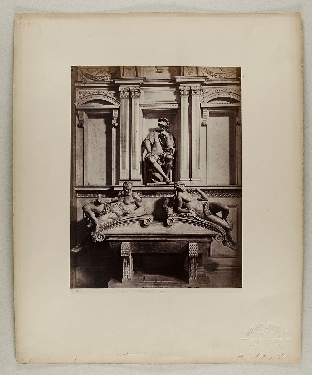 Giorgio Sommer, No. 1878. Tomba di Lorenzo de Medici di Michelangelo (Firenze)