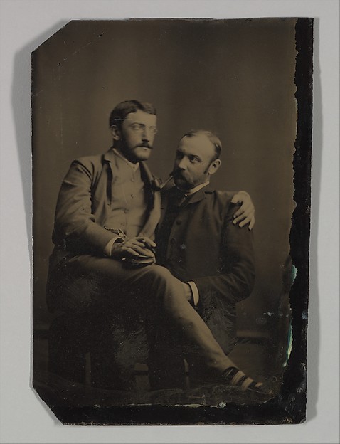 Unknown, [Two Men Smoking, One Seated in the Other's Lap]