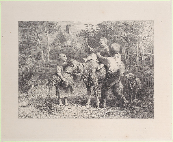 Charles Jacque, First Riding Lesson