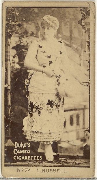 W. Duke, Sons & Co., Card Number 74, Lillian Russell, from the Actors and Actresses series (N145-4) issued by Duke Sons & Co. to promote Cameo Cigarettes