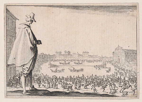 Jacques Callot, La Course de Chars sur la Place Santa Maria Novella a Florence (The Chariot Race in the Piazza Santa Maria Novella in Florence), from "Les Caprices" Series A, The Florence Set