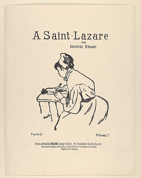 Henri de Toulouse-Lautrec, A Saint-Lazare par Aristide Bruant