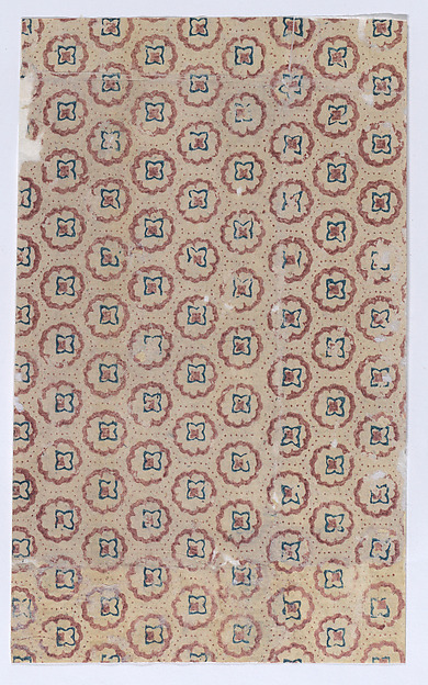 Anonymous, Sheet with overall floral and dot pattern