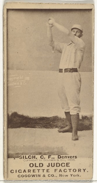 Goodwin & Company, Ed "Baldy" Silch, Center Field, Denver, from the Old Judge series (N172) for Old Judge Cigarettes
