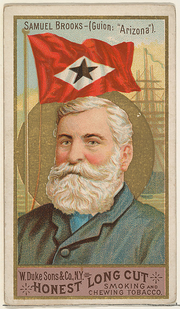 W. Duke, Sons & Co., Samuel Brooks, from the Sea Captains series (N127) issued by Duke Sons & Co. to promote Honest Long Cut Tobacco