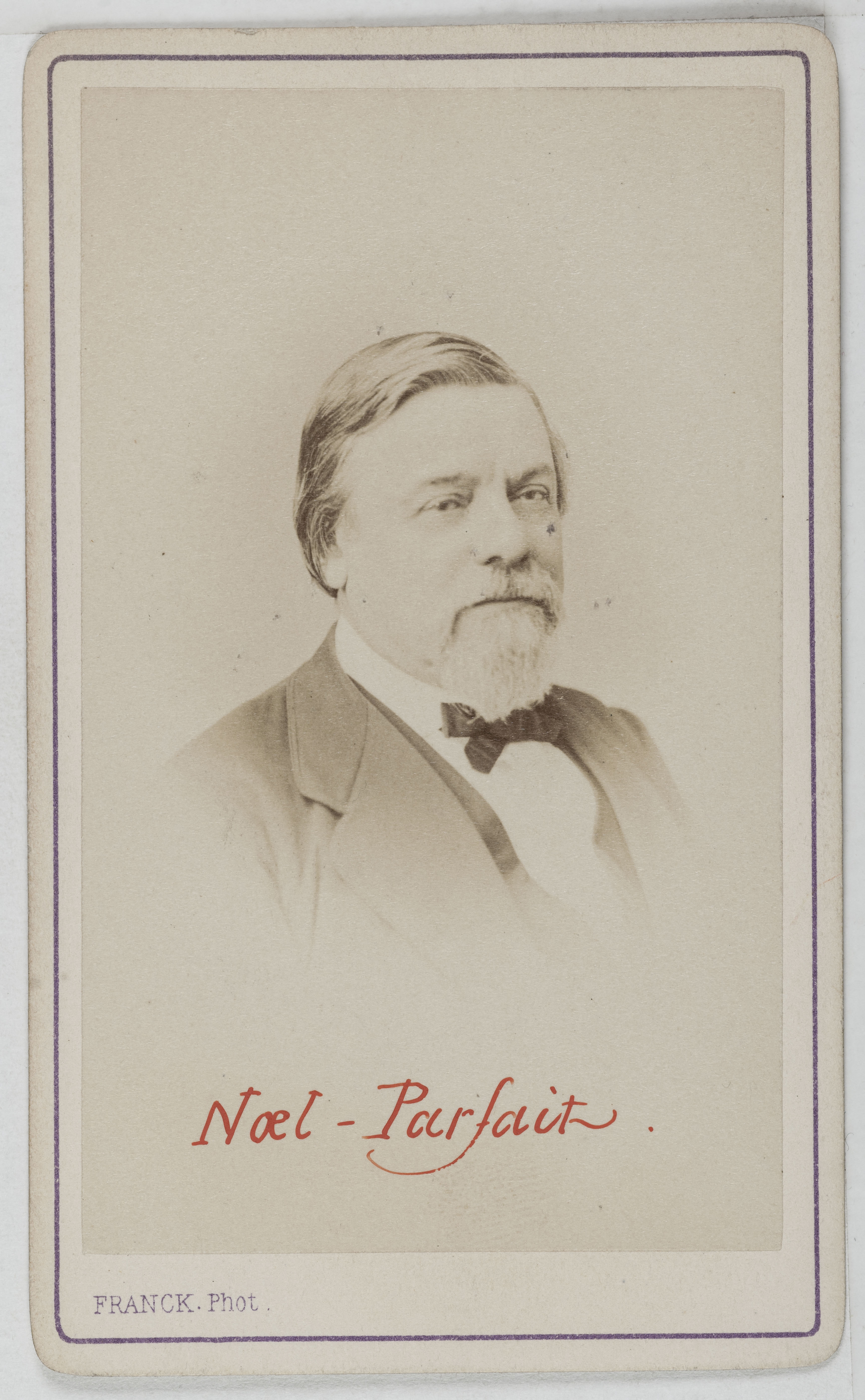 Franck, Portrait de Noël Parfait (1813-1896), littérateur et homme politique.