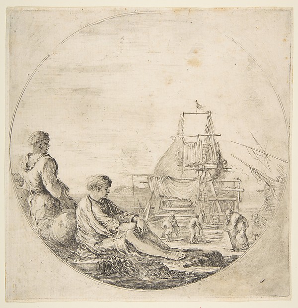 Stefano della Bella, A Seated White Sailor; A Standing Black Sailor