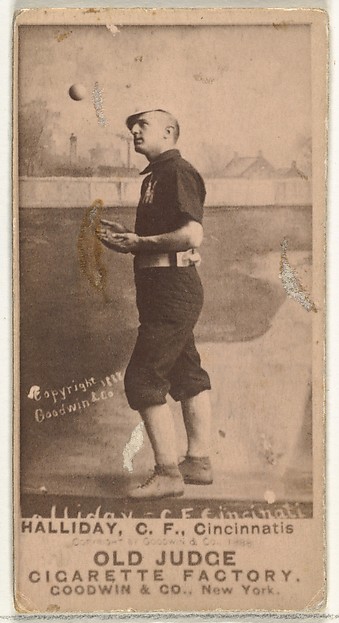 Goodwin & Company, James Wear "Bug" Holliday, Center Field, Cincinnati, from the Old Judge series (N172) for Old Judge Cigarettes
