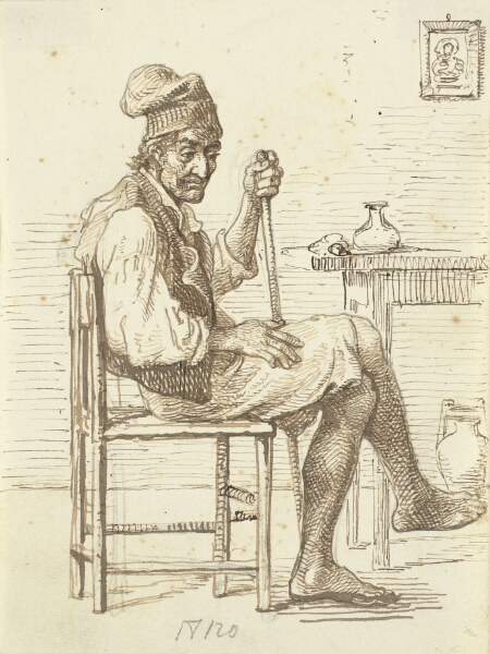Wilhelm Marstrand, Gammel italiensk fisker siddende i stue