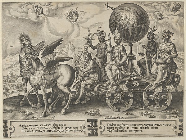 Cornelis Cort, Triumph of the World, from The Cycle of the Vicissitudes of Human Affairs, plate 1
