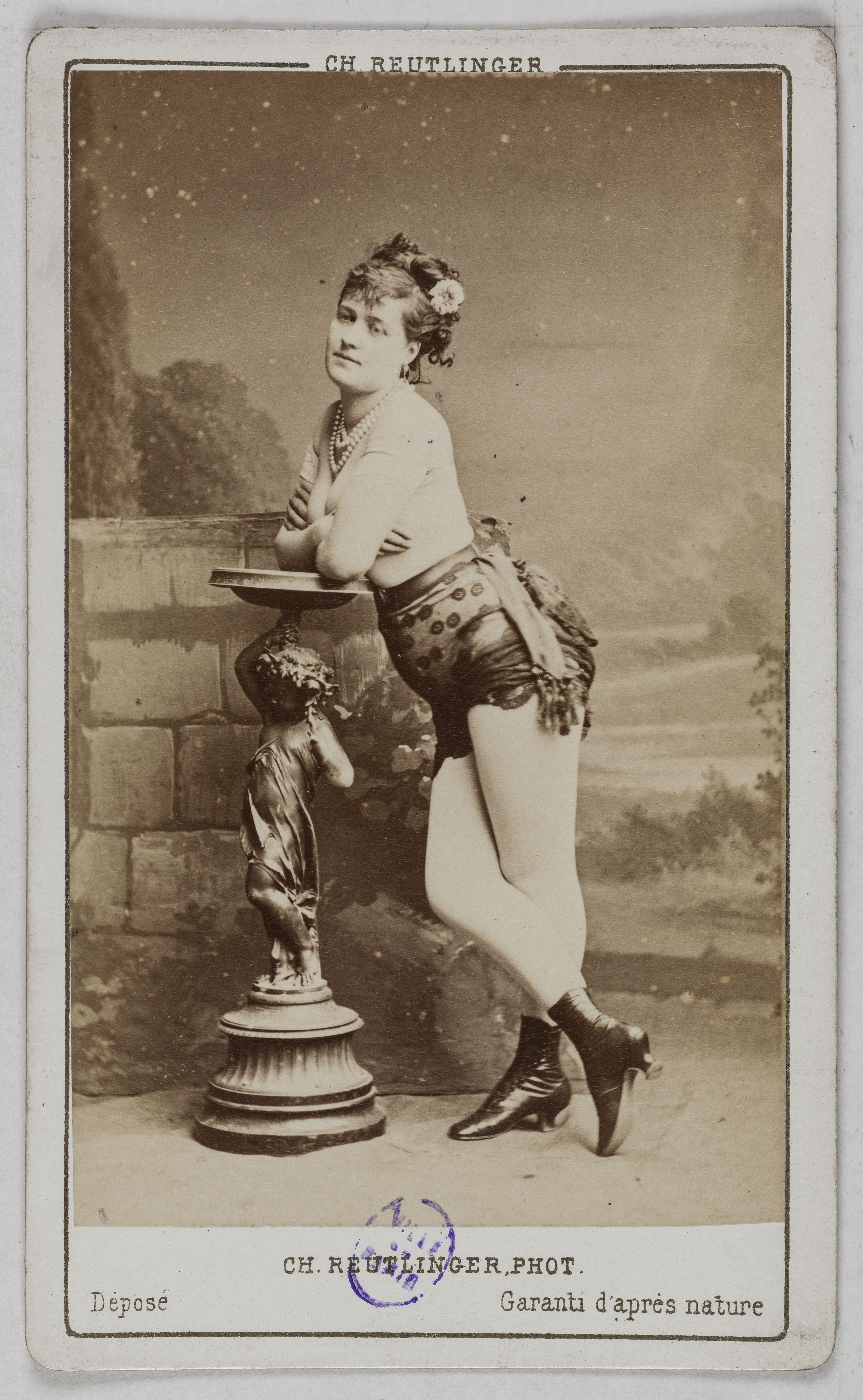 Charles Reutlinger, Portrait d'Ida Klein, actrice au Théâtre du Palais Royal (entre 1862-1865) et au Théâtre des Variétés (en 1872).