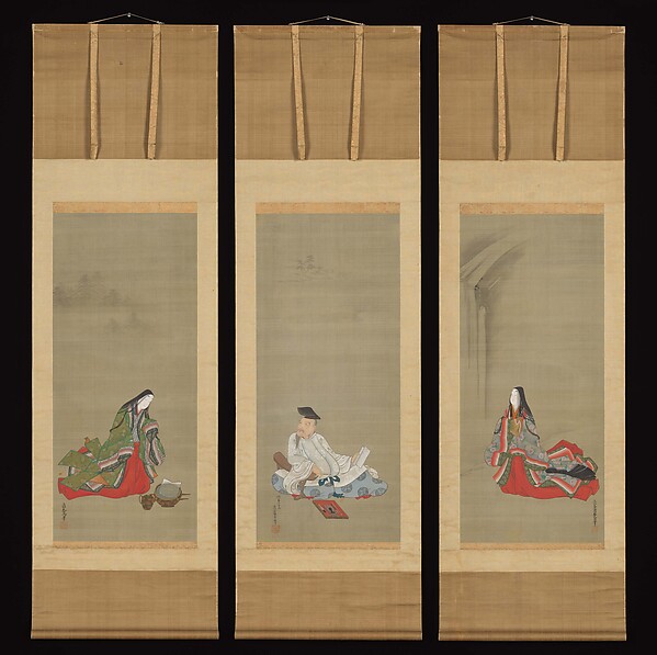 Tosa Mitsuoki, Portraits of Three Famous Poets: Kakinomoto no Hitomaro, Lady Ise, and Ono no Komachi