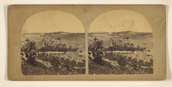Francis Frith, Jerusalem. View taken in an east-north-east direction, from the present south fortifications on Sion.