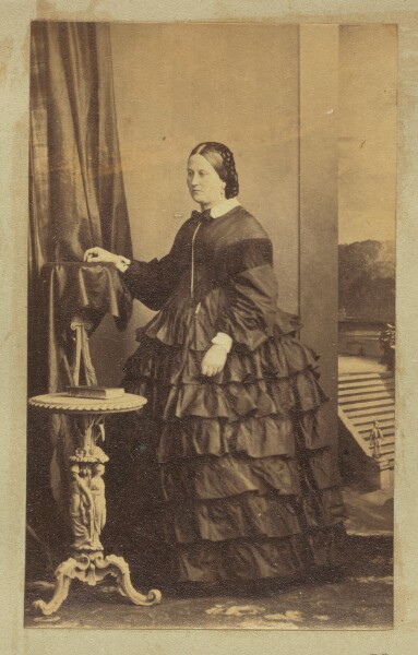 Unknown, [Portrait of woman in ruffled dress]