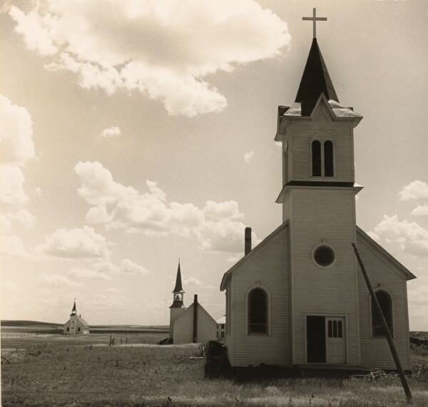 Dorothea Lange, Three Churches of the High Plains, near Winner, South Dakota