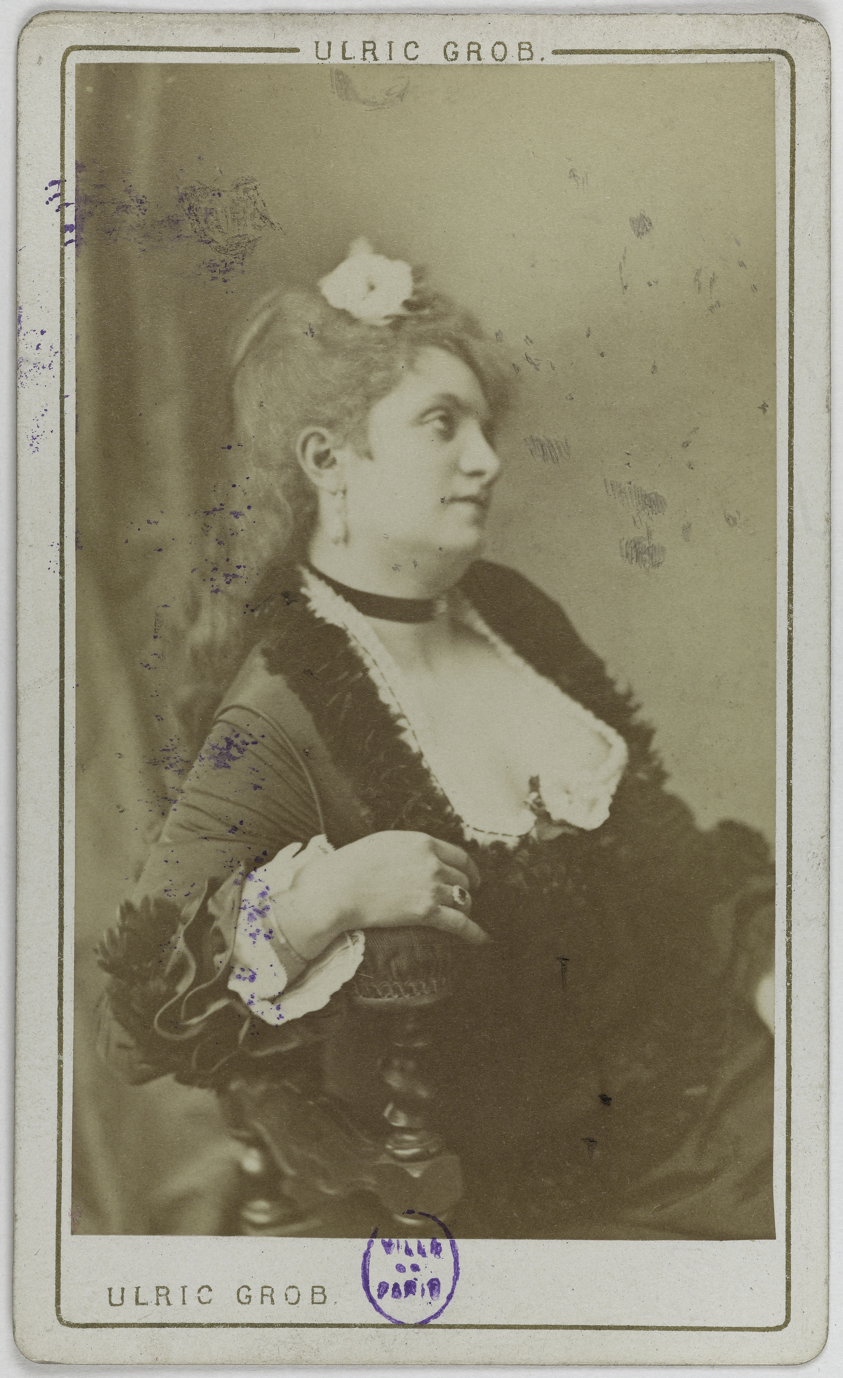 Ulric Grob, Portrait de Patry Pauline, (J.C. Pauline Pesty, dite), (vers 1855- après 1910), (chanteuse ou actrice)