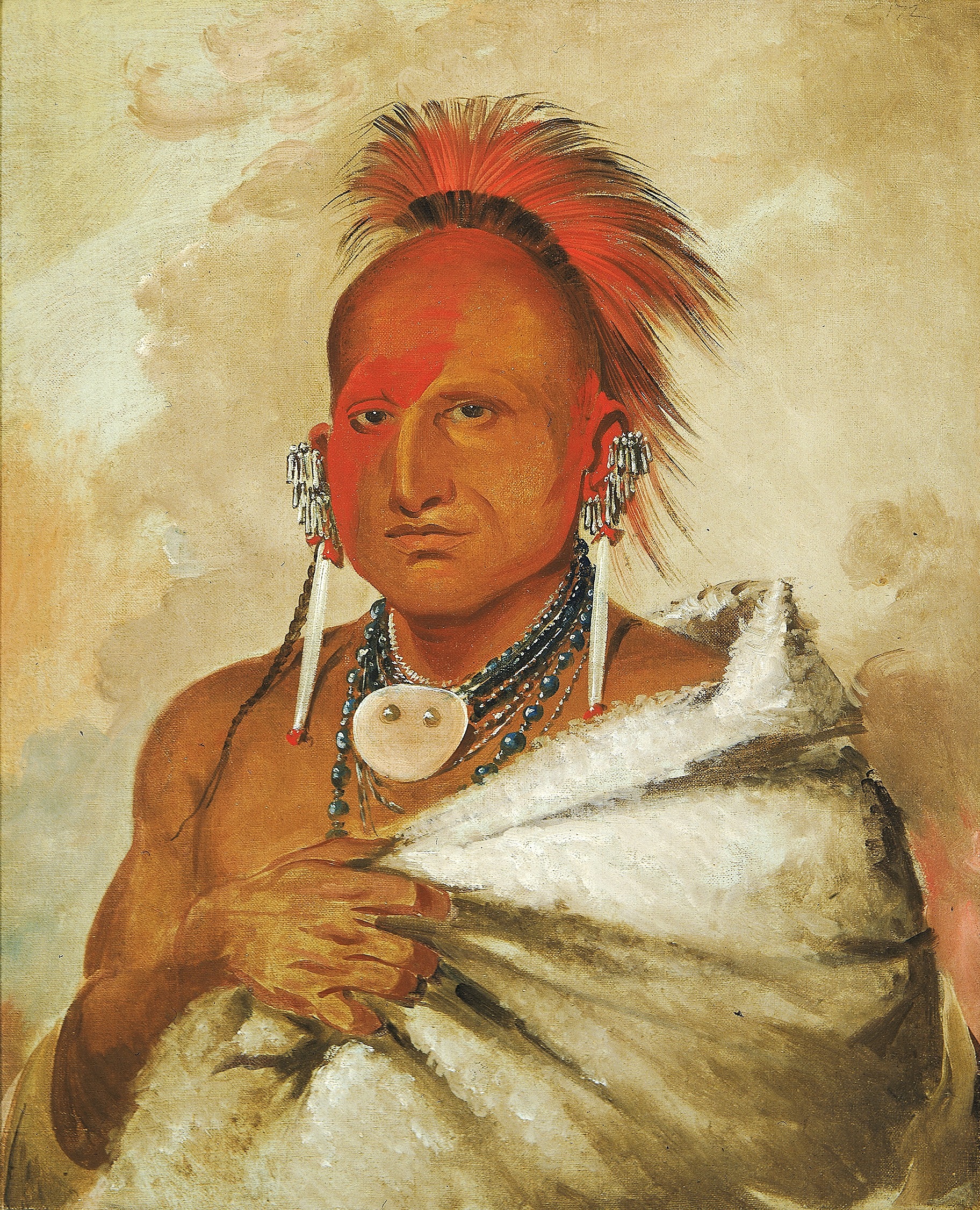 George Catlin, O-rón-gás-see, Bear-catcher, a Celebrated Warrior
