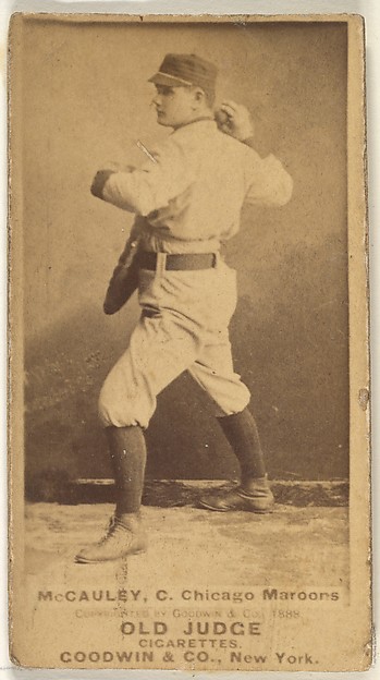 Goodwin & Company, McCauley, Catcher, Chicago, from the Old Judge series (N172) for Old Judge Cigarettes